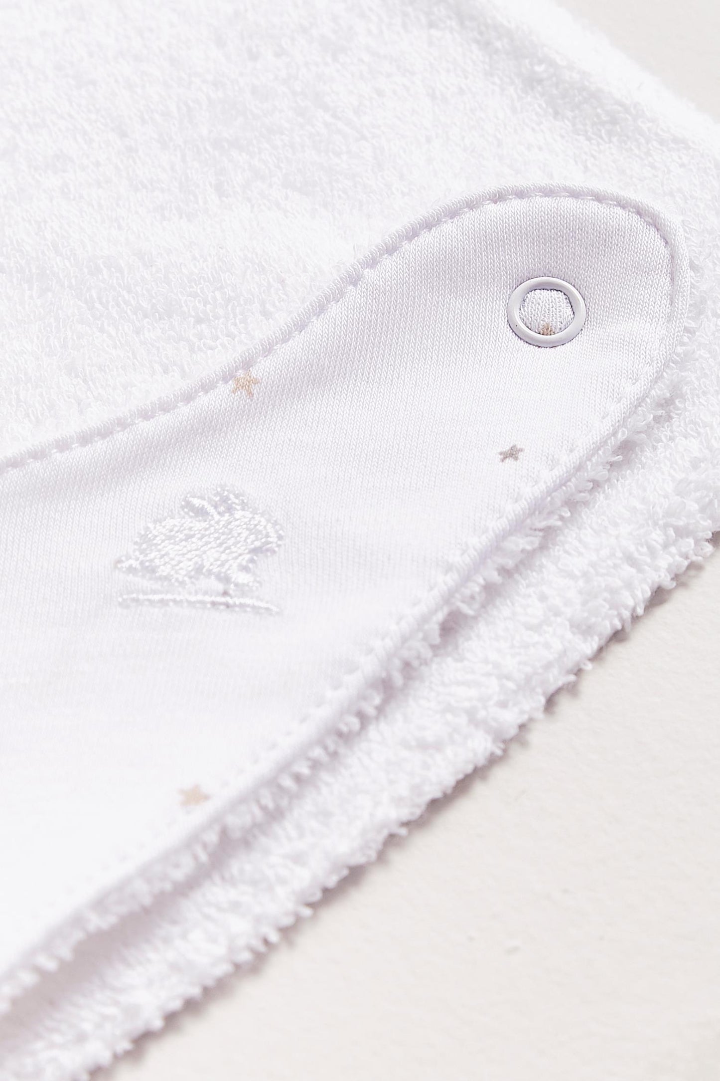This unisex bandana bib is perfect to fit your baby from 0 to 6 months. It not only helps to keep teething baby dry and neat, but is also versatile enough for any daily outfit. Comes with full print of our lovely Night Stars collection. The reverse side has an absorbent towel for an extra comfort. Composition: 100% Peruvian Pima Cotton. Made in Peru. Machine washable.