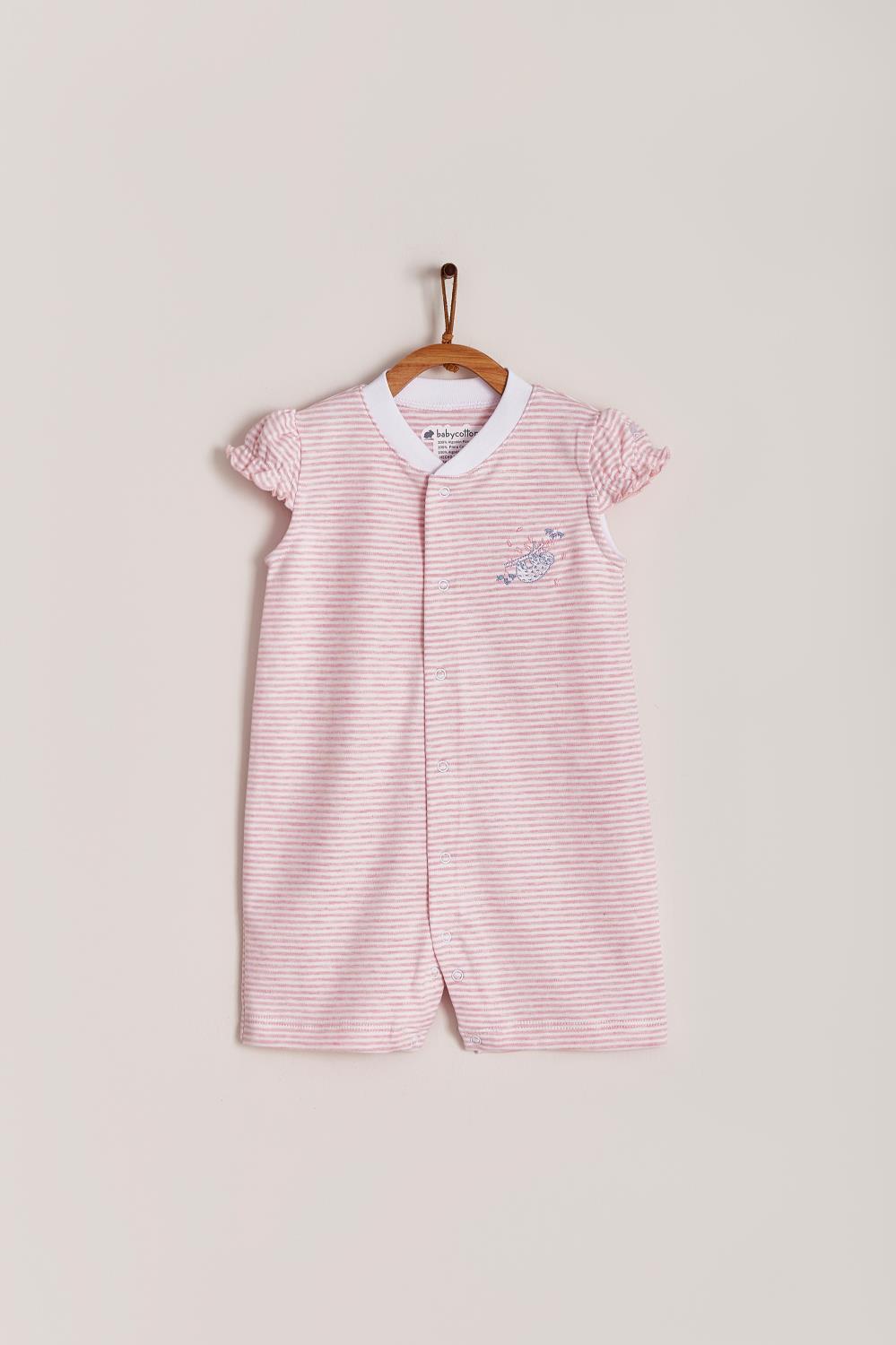 Our striped Naptime short playsuit with full snap closure make it super easy to slip on. Very cool and fresh! Ideal for your baby’s spring/summer wardrobe. Pair it with our Naptime bibs for the perfect look! Colour: White and pink. Composition: 100% Peruvian Pima Cotton.  Made in Peru. Machine washable. Safety warning: Keep away from fire.