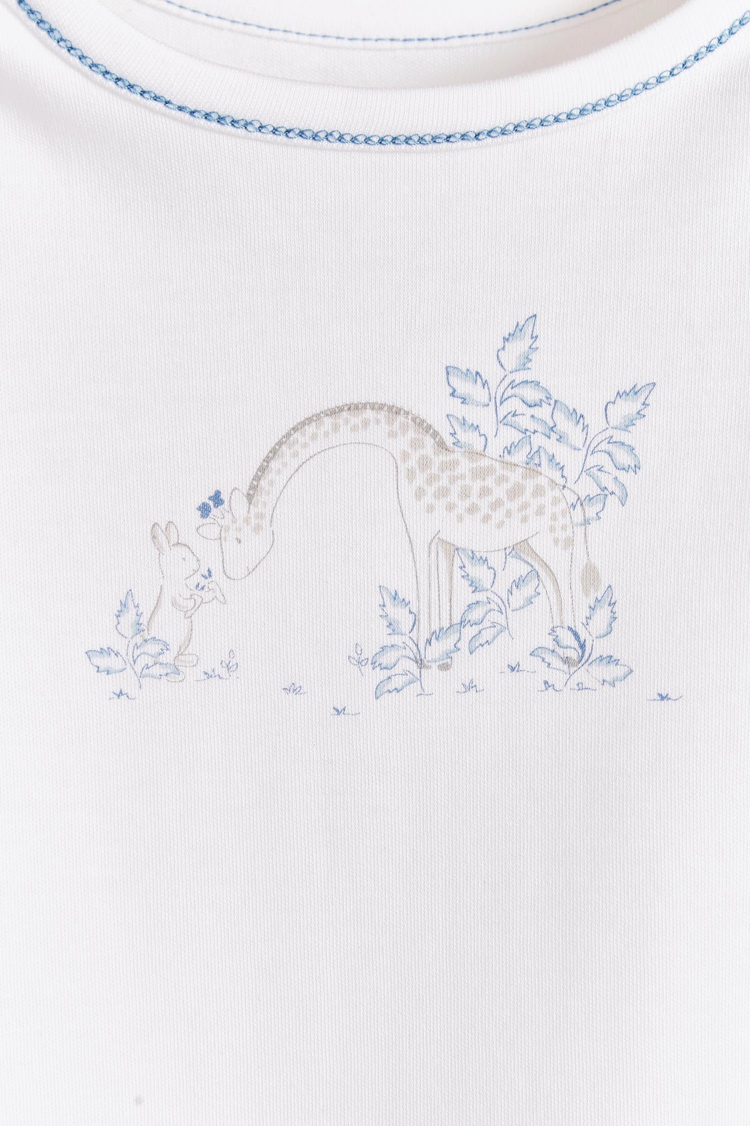 This beautiful short sleeve bodysuit from our Colette & Joa collection is made with the softest Pima Cotton.  Perfect for a playtime occasion.  Pair it with any of our sweatpants or overalls for the perfect look. Composition: 100% Peruvian Pima Cotton.  Made in Peru.  Machine washable.